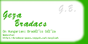 geza bradacs business card